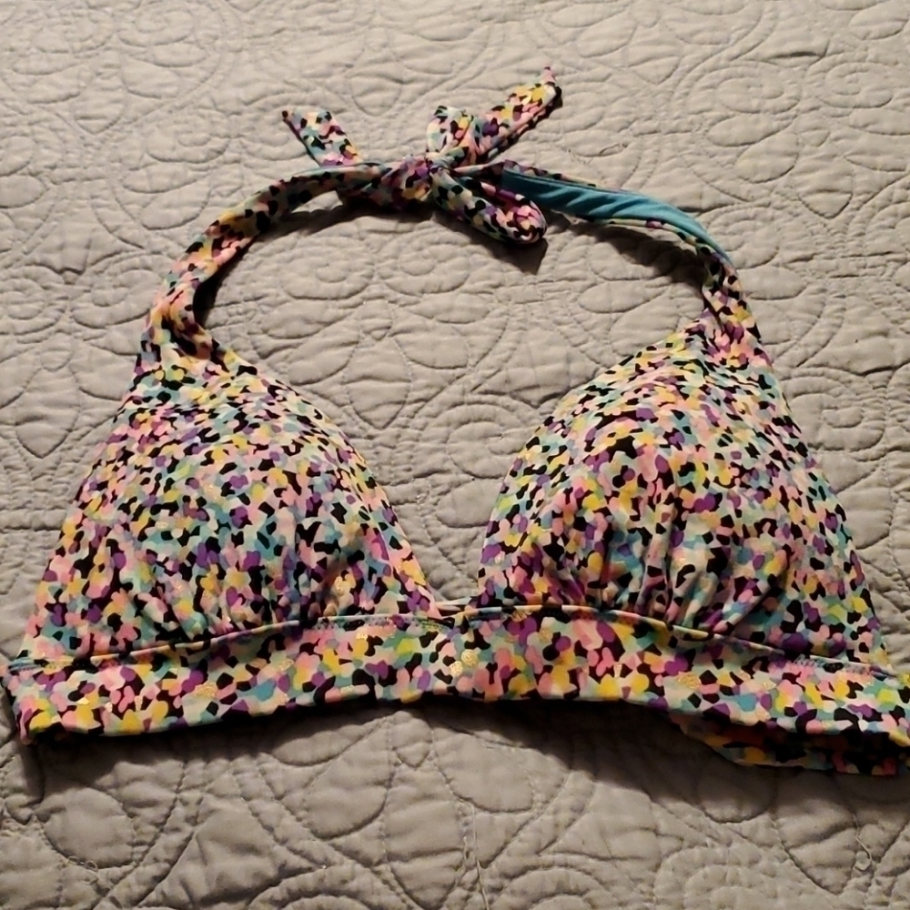 Victoria's Secret Confetti Bikini Halter Top Sz S
